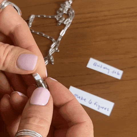 Silver Because I Can Capsule Necklace